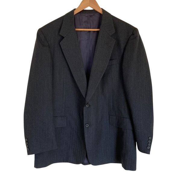 Hickey Freeman Boardroom 2 Button Wool Grey Blazer‎ Sport Coat Suit Jacket 40R